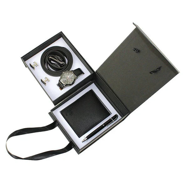Men's Watch with Belt, Wallet, and Pen